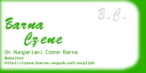 barna czene business card